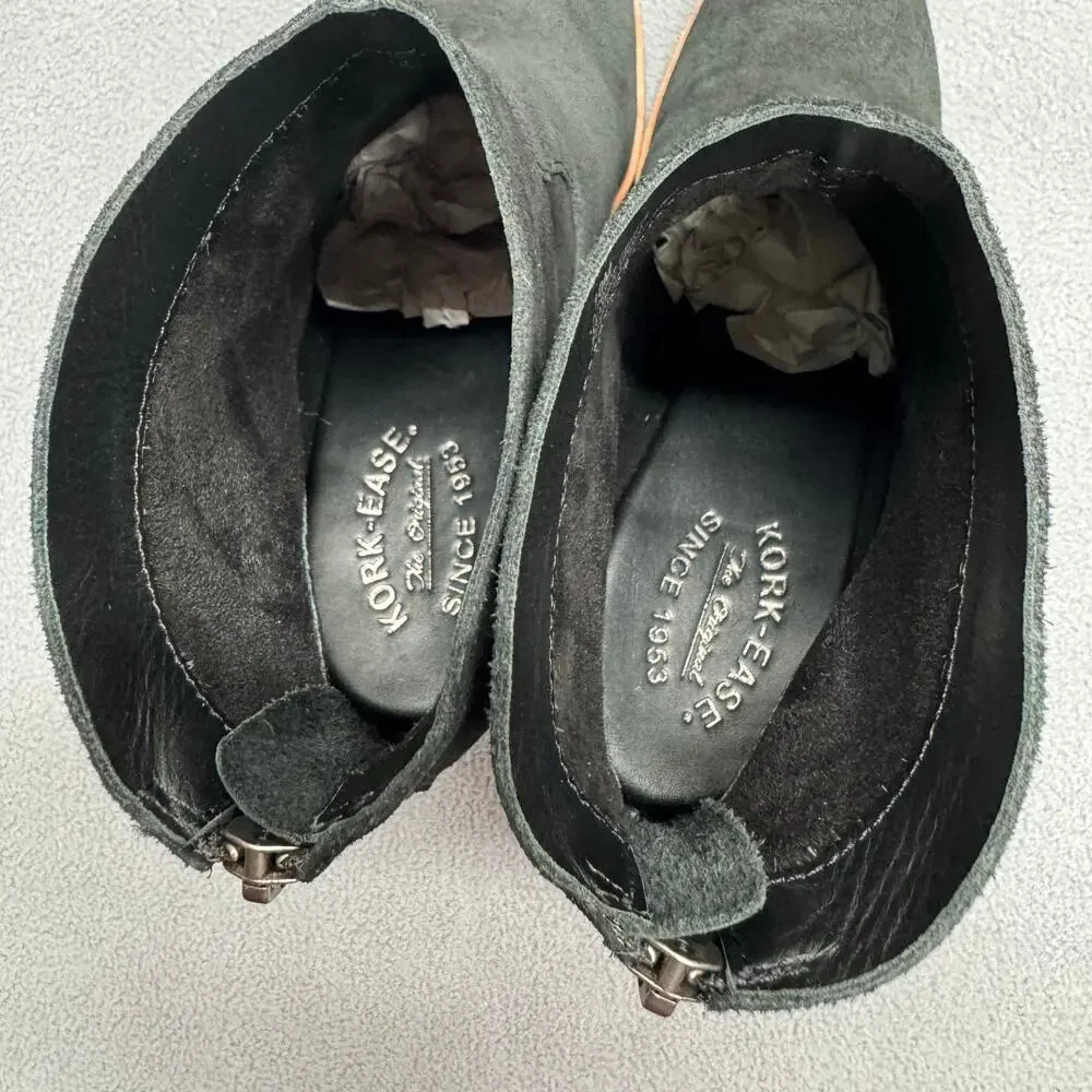 Kork Ease Lapra Wedge Boots‎ Womens 10M Black Suede Leather Western Boho Casual